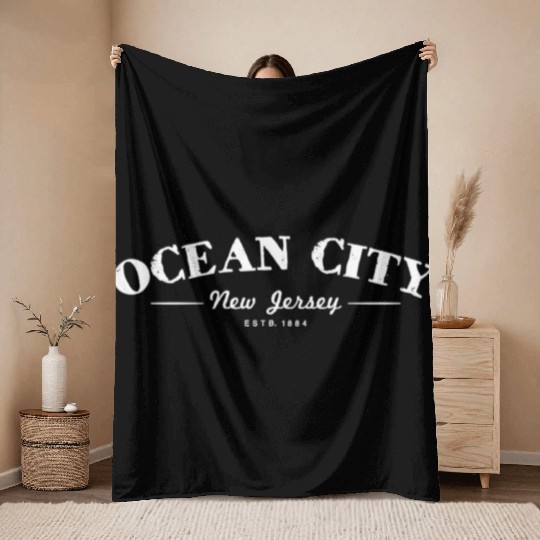Ocean City New Jersey Shore Throw Blankets