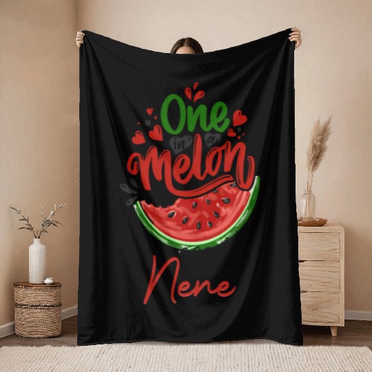 One In A Melon Nene Throw Blankets