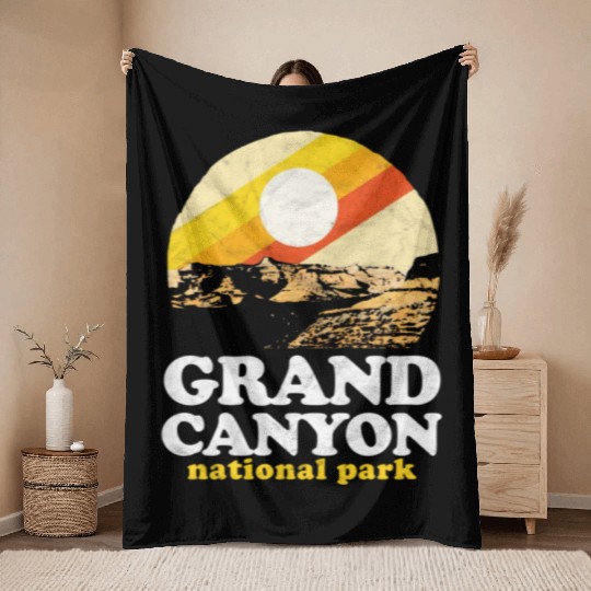 Grand Canyon Eighties Throw Blankets