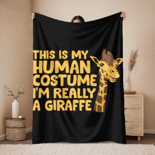 Giraffe Giraffe I'M Really A Giraffe Throw Blankets