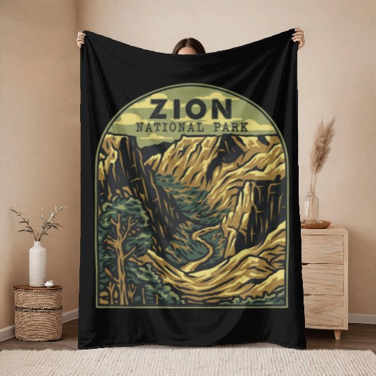 zion national park Throw Blankets