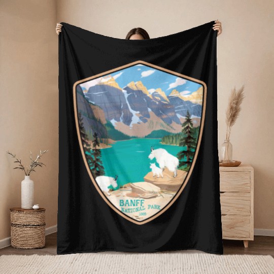 Banff national park Throw Blankets
