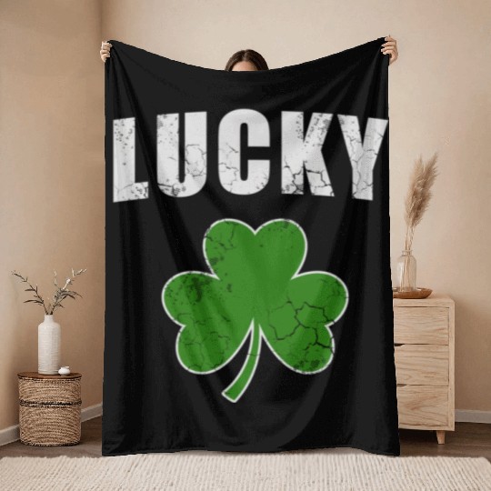 Lucky Irish Shamrock St Patrick'S Day Youth Throw Blankets