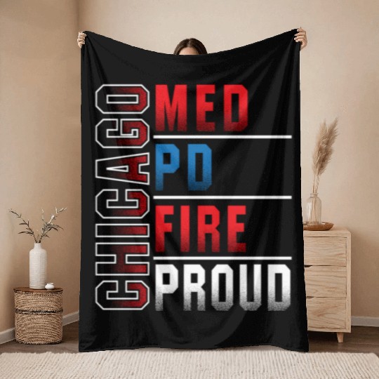 Chicago Med Chicago Pd Chicgo Fire Dept Chicago Pr Throw Blankets