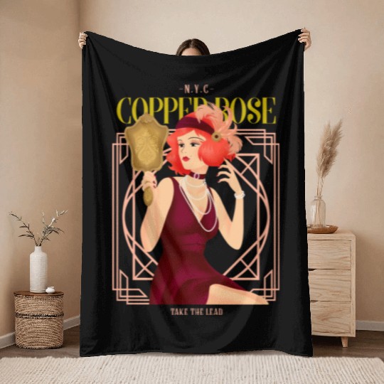 Nyc Copper Rose The Great Gatsby Throw Blankets