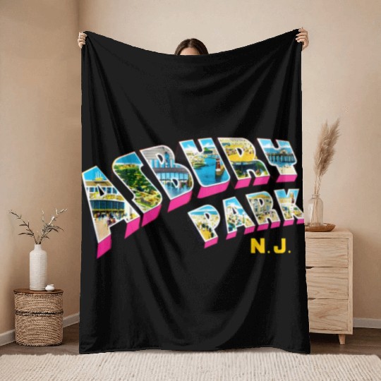 Asbury Park New Jersey Nj Throw Blankets