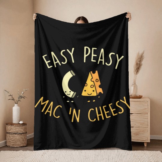 Easy Peasy Mac 'N Cheesy Throw Blankets