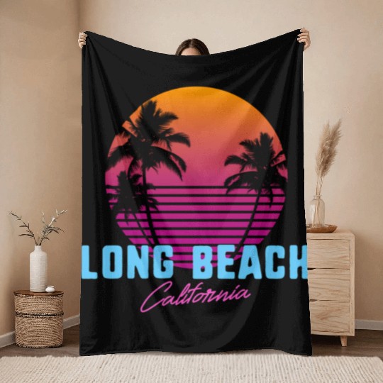 Long Beach California Throw Blankets