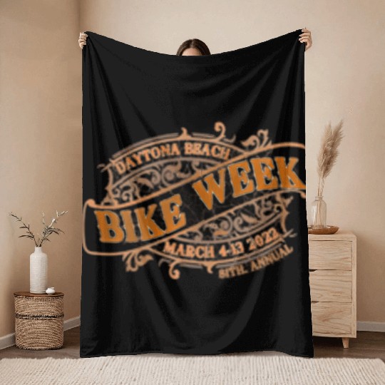 Daytona Beach Bike Week 2022 Front And Back Throw Blankets