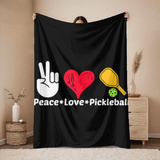 Paddleball Sports Mom Dad Retirement Peace Love Pi Throw Blankets