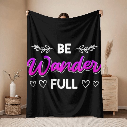 Wanderfull Mountain fan Wanderlust Hiker Summit Throw Blankets