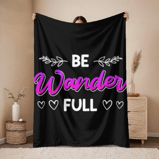 Wanderfull Mountain fan Wanderlust Hiker Summit Throw Blankets
