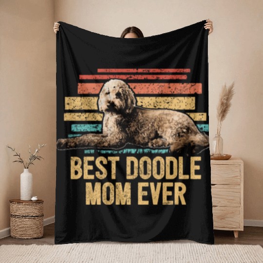 Best Doodle Mom Ever Goldendoodle Dog Mom Doodle Throw Blankets