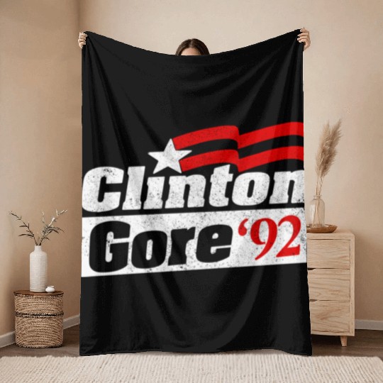 Clinton Gore Bill Clinton 92 Elect Throw Blankets