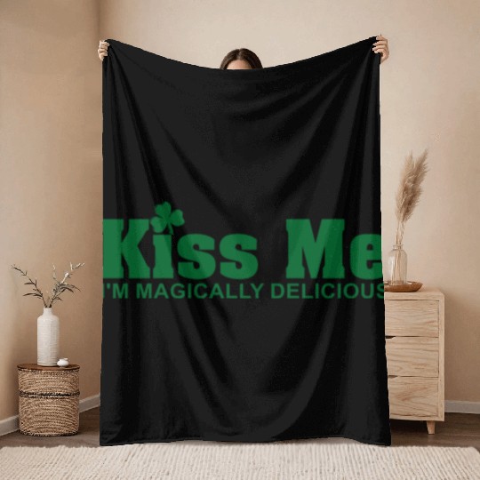 Kiss Me I'm Magically Delicious Throw Blankets