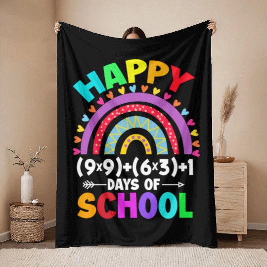 Math Formula 100 Days Of School Math Teacher Throw Blankets