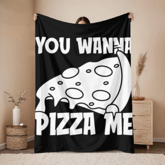 Street Food Pizza Throw Blankets