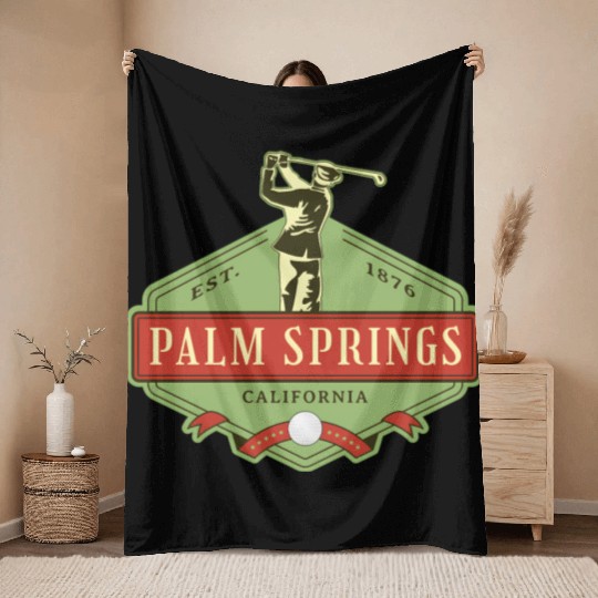 Palm Springs California Golf Throw Blankets