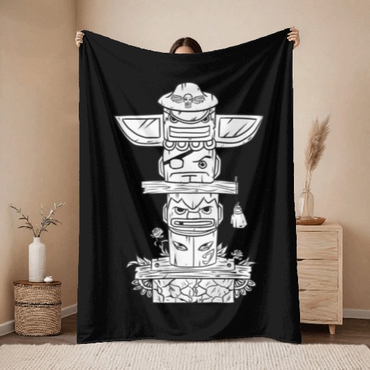 Totem Street Fighter Shadaloo Throw Blankets