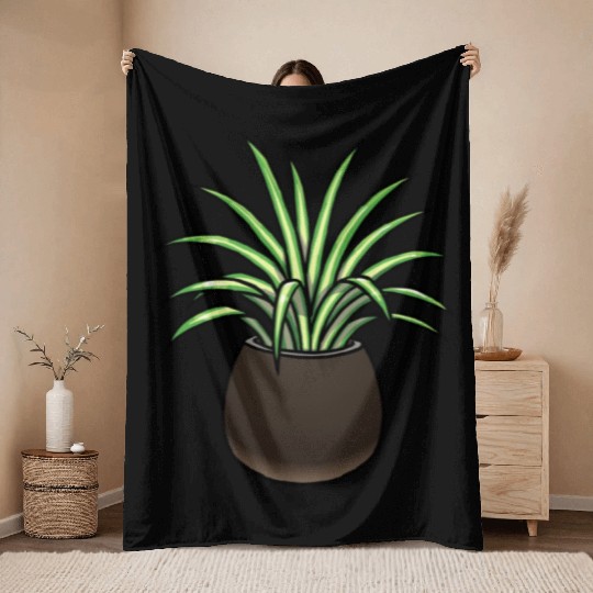 Spider Plant Throw Blankets