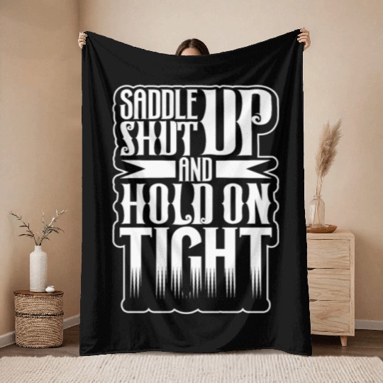 Cowboy Barn Bull Rider Rodeo Country Western Gift Throw Blankets