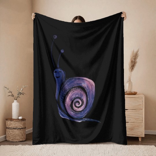 Purple Snail Throw Blankets