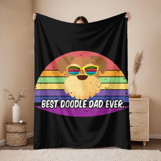 Kindergarten Squad Leopard Rainbow Back To School Throw Blankets