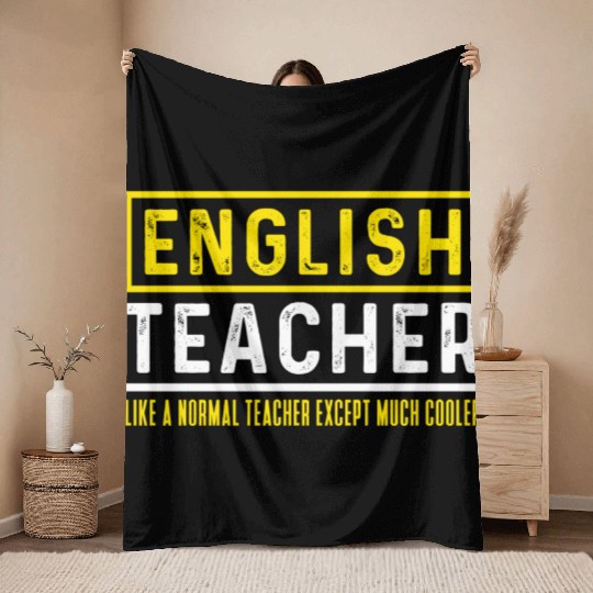 Funny English Teacher Cool Saying Throw Blankets