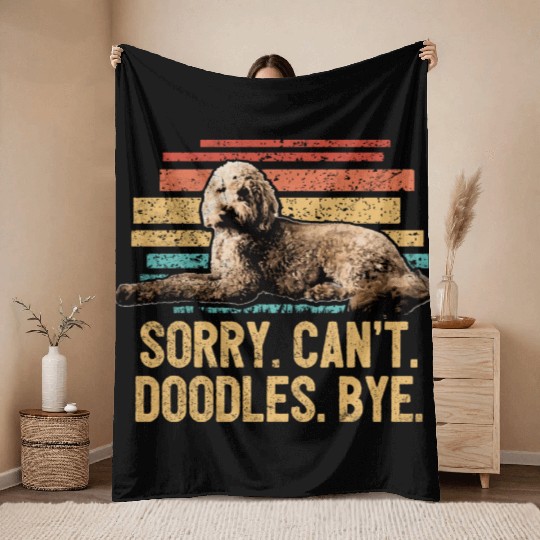 Funny Goldendoodle Dog Dad Doodle Mom Animal Dog Throw Blankets