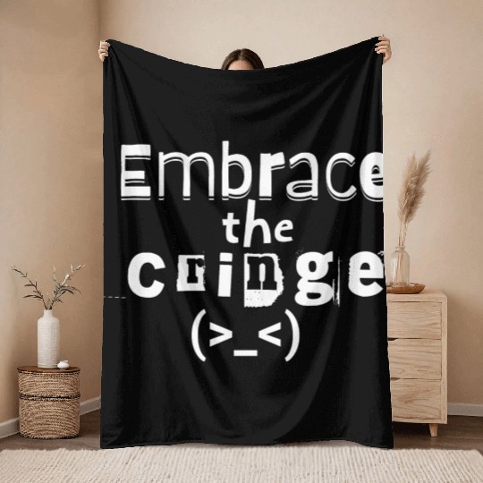 Embrace the Cringe Throw Blankets