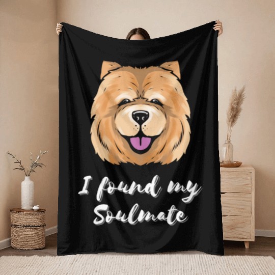 Chow Chow Dog Soulmate Puppy Dog Lover Throw Blankets