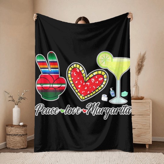 Peace Love Margarita for Plus Size Throw Blankets
