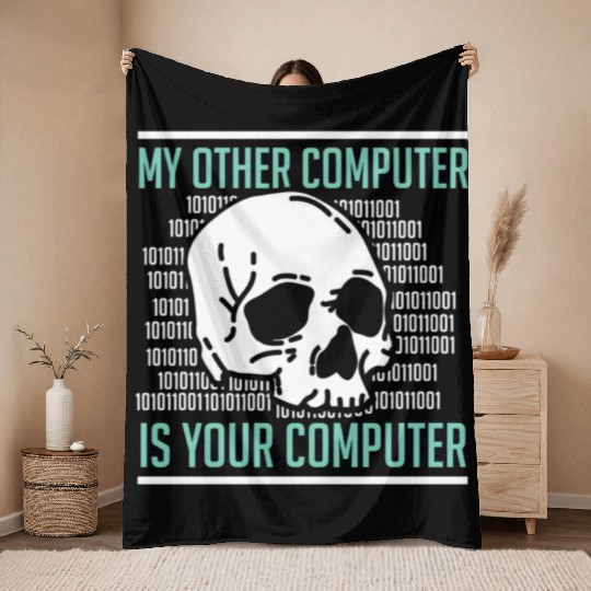 Cyber Hacker Computer Security Expert Throw Blankets