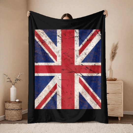 Union Jack Flag Throw Blankets