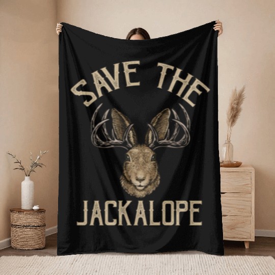 Save The Jackalope For Jackalope Fans Throw Blankets