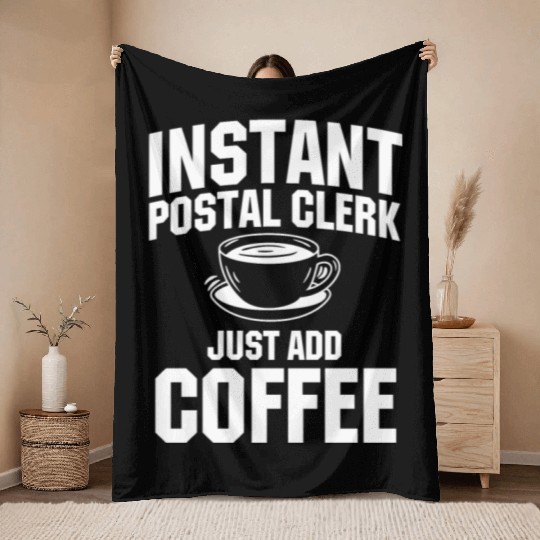 Funny Postal Clerk Costume Throw Blankets