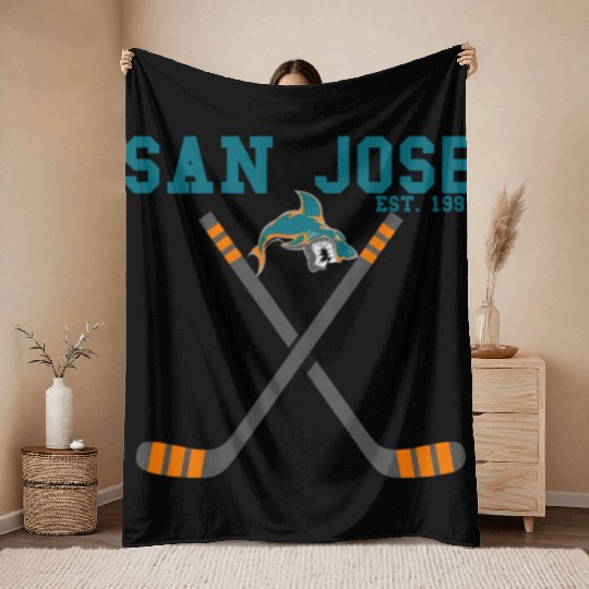 San Jose Sports Team Est 1991 Novelty Athletic Throw Blankets