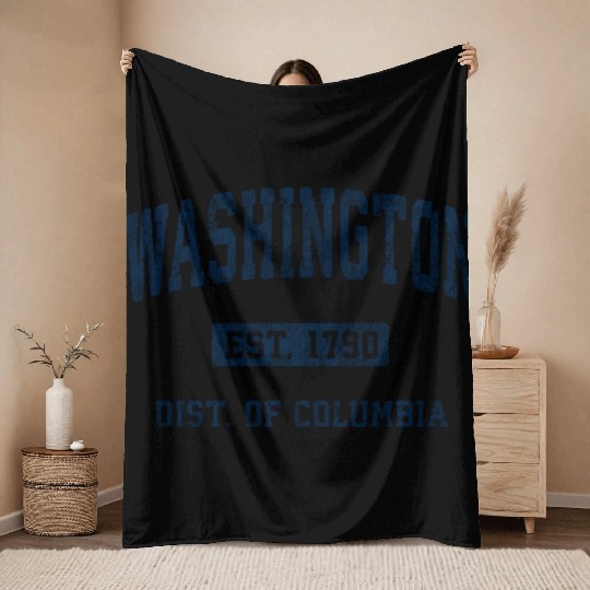 Washington Dc Athletic Sports Throw Blankets