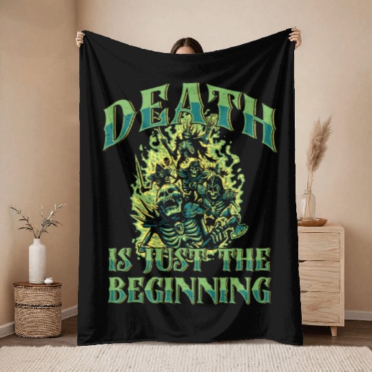 Necromancy Death Is Just The Beginning Necromancer Throw Blankets