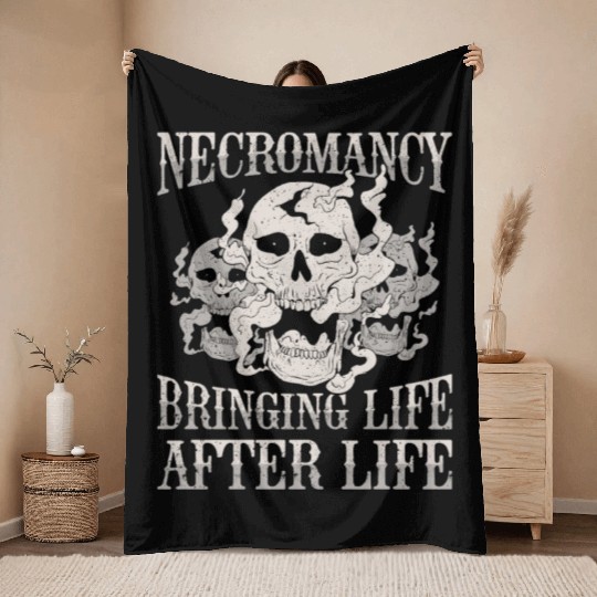 Necromancy Bringing Life After Life Necromancer Throw Blankets