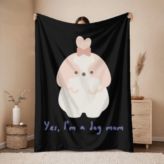 I m A Dog Mom Throw Blankets
