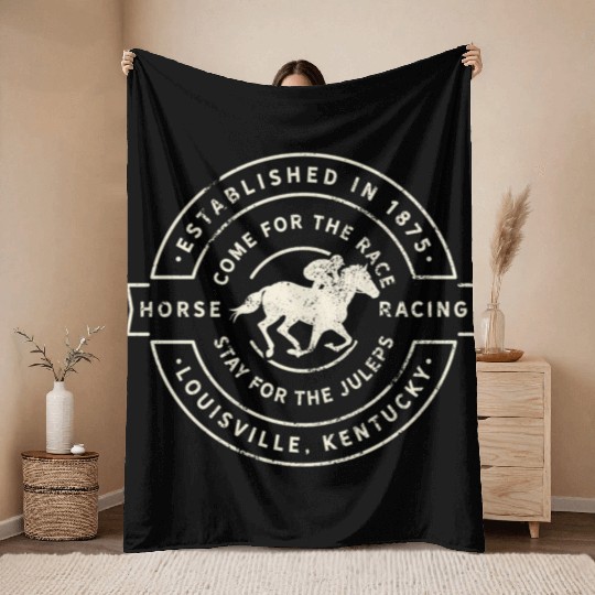 Derby Day Kentucky Horse Racing And Mint Juleps Throw Blankets
