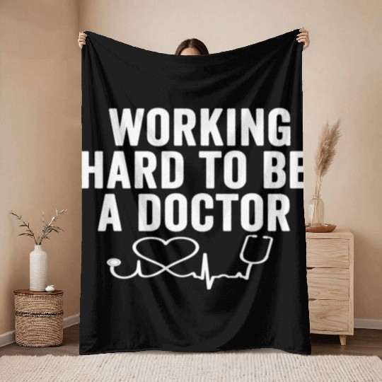 Medical Doctor Med School Major Physician Grad Throw Blankets