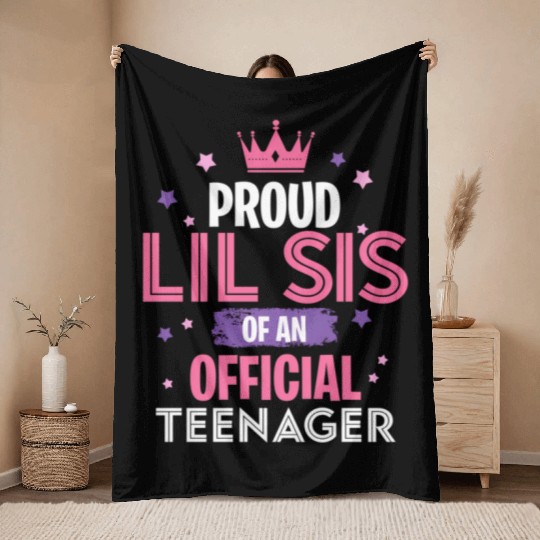 Proud Little Sister Of An Officialnager 13Th Throw Blankets