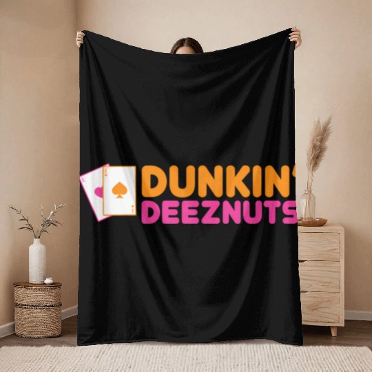 Dunkin Deez-Nuts Pocket Aces Throw Blankets