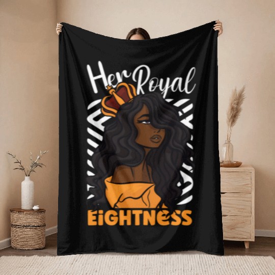 Her Royal Eightness 8Th Throw Blankets