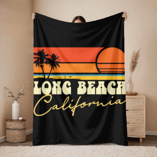 Long Beach California Throw Blankets