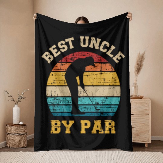 Best Uncle By Par Golf Throw Blankets
