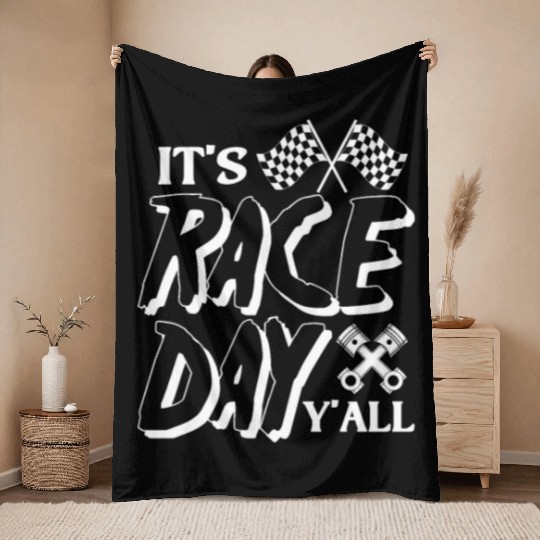 It's Race Day Y'All Throw Blankets