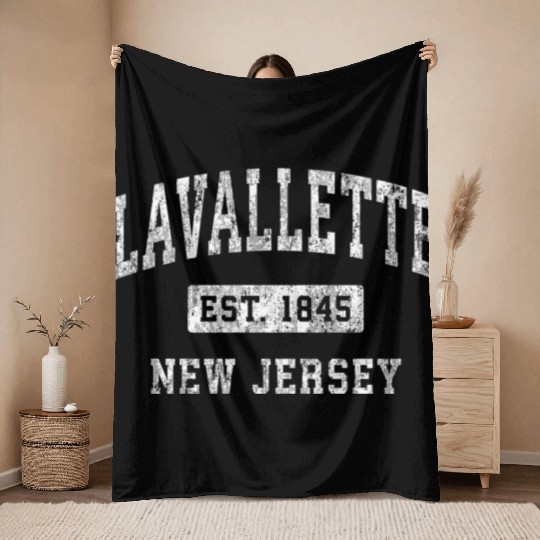 Lavallette New Jersey Nj Established Sports Throw Blankets